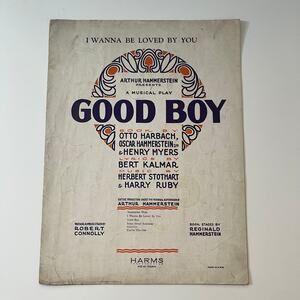 I Wanna Be Loved By You Bert Kalmar Harry Ruby 1928 Antique Sheet Music SV24-4